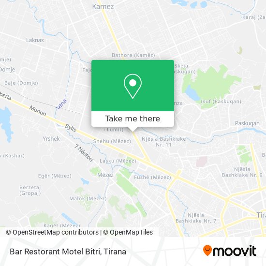 Bar Restorant Motel Bitri χάρτης
