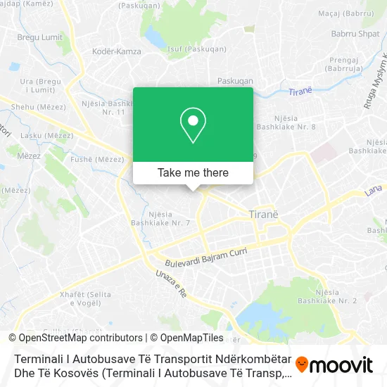 Terminali I Autobusave Të Transportit Ndërkombëtar Dhe Të Kosovës χάρτης