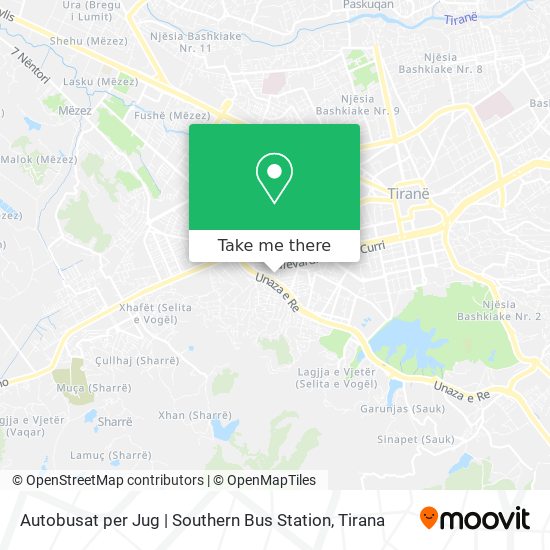 Autobusat per Jug | Southern Bus Station map