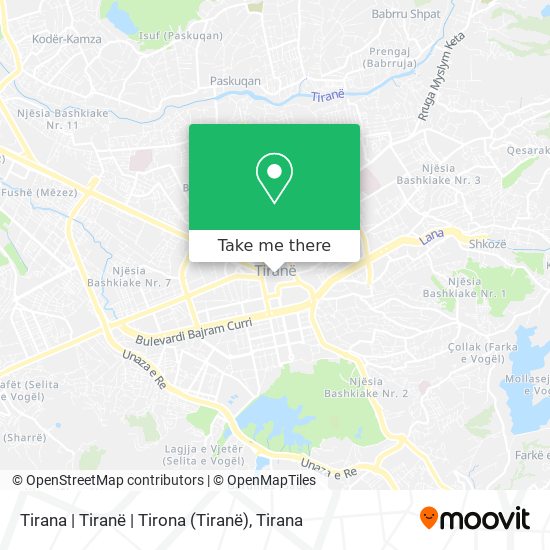 Tirana | Tiranë | Tirona χάρτης