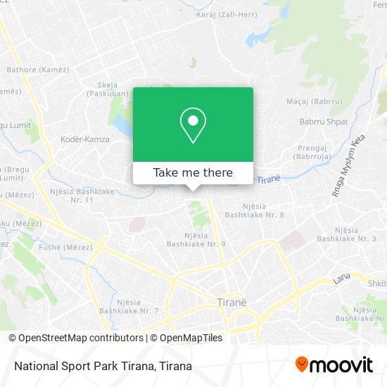 National Sport Park Tirana map