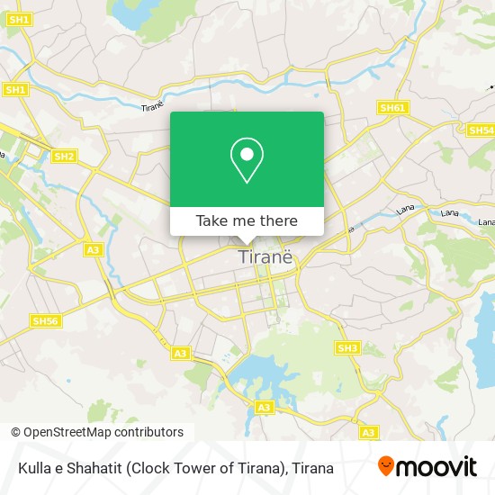 Kulla e Shahatit (Clock Tower of Tirana) map
