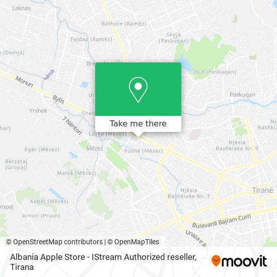Albania Apple Store - IStream Authorized reseller χάρτης