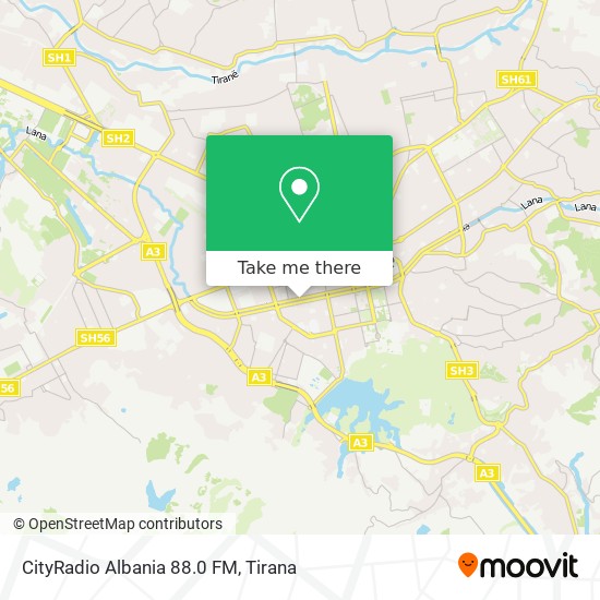 CityRadio Albania 88.0 FM map