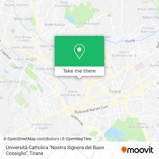 Università Cattolica "Nostra Signora del Buon Consiglio" χάρτης
