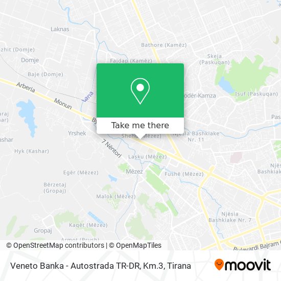 Veneto Banka - Autostrada TR-DR, Km.3 map