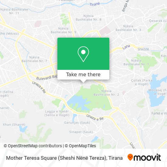 Mother Teresa Square (Sheshi Nënë Tereza) map