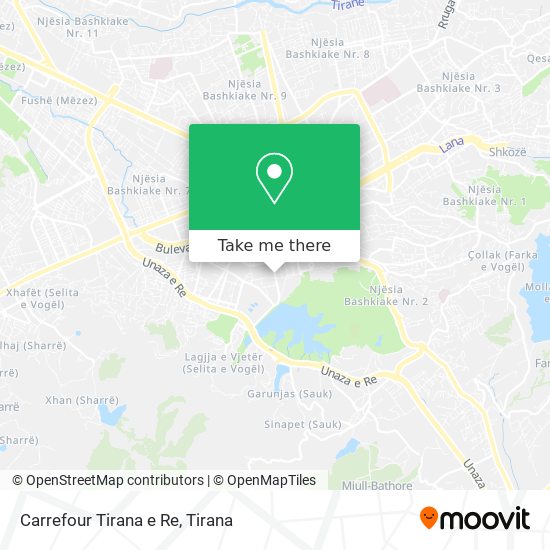 Carrefour Tirana e Re χάρτης