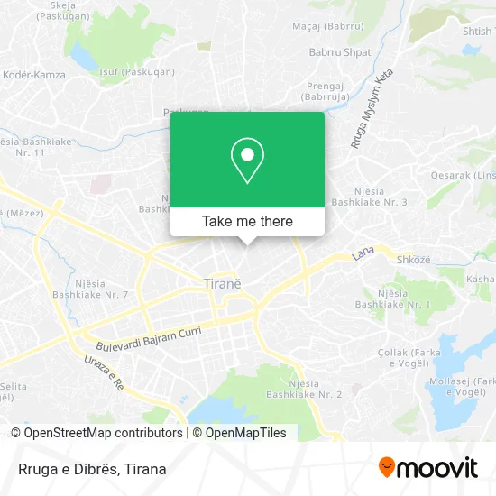Rruga e Dibrës map