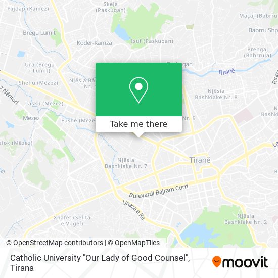 Catholic University "Our Lady of Good Counsel" χάρτης