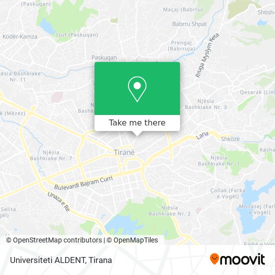 Universiteti ALDENT map