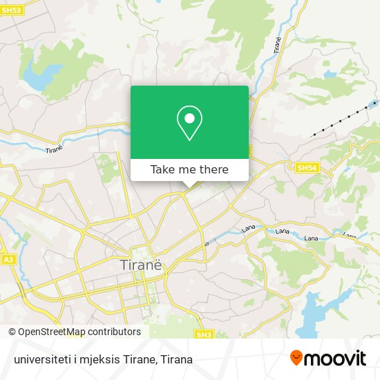 universiteti i mjeksis Tirane map