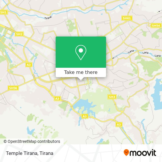 Temple Tirana map
