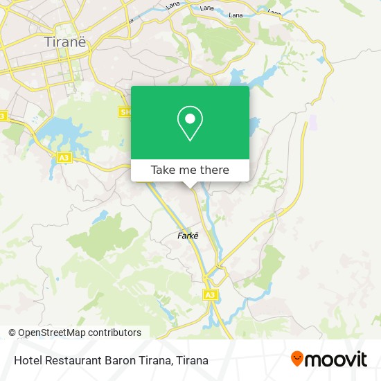 Hotel Restaurant Baron Tirana χάρτης