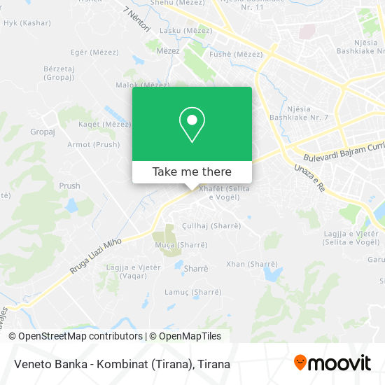 Veneto Banka - Kombinat (Tirana) χάρτης
