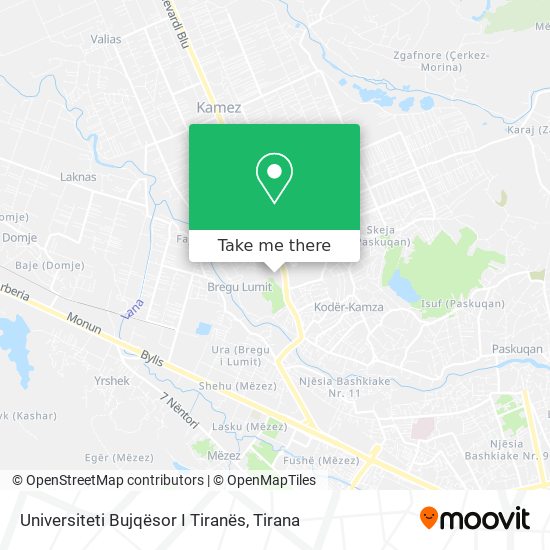 Universiteti Bujqësor I Tiranës χάρτης