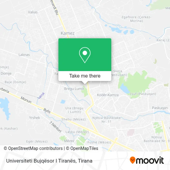 Universiteti Bujqësor I Tiranës χάρτης