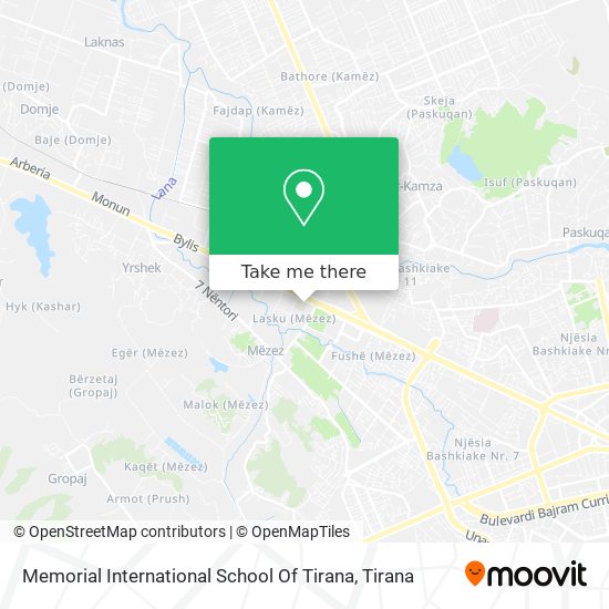 Memorial International School Of Tirana map