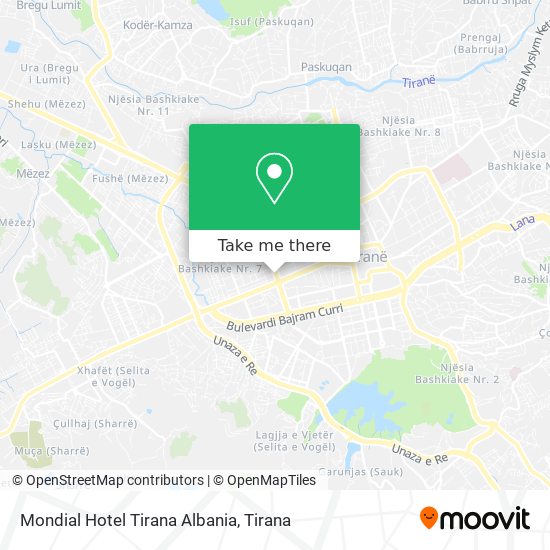 Mondial Hotel Tirana Albania map