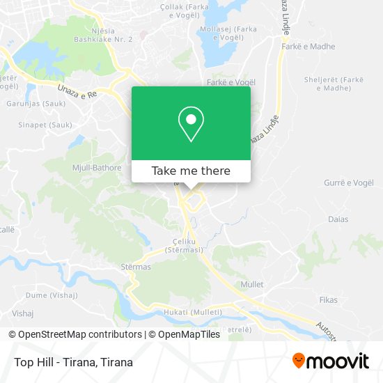 Top Hill - Tirana χάρτης