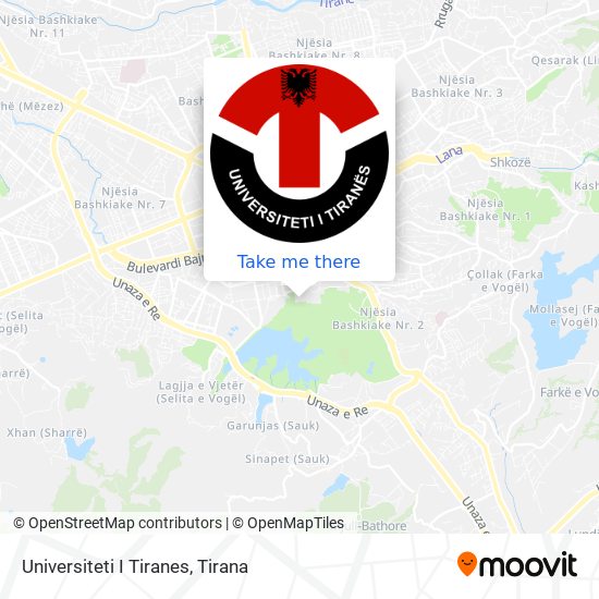 Universiteti I Tiranes χάρτης