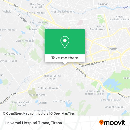 Universal Hospital Tirana χάρτης