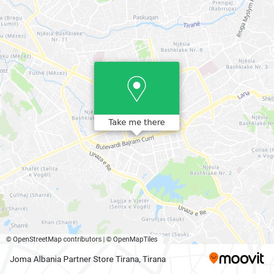 Joma Albania Partner Store Tirana χάρτης