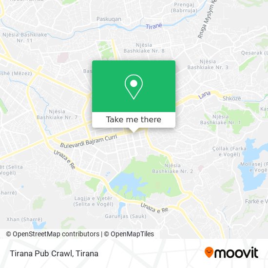Tirana Pub Crawl χάρτης