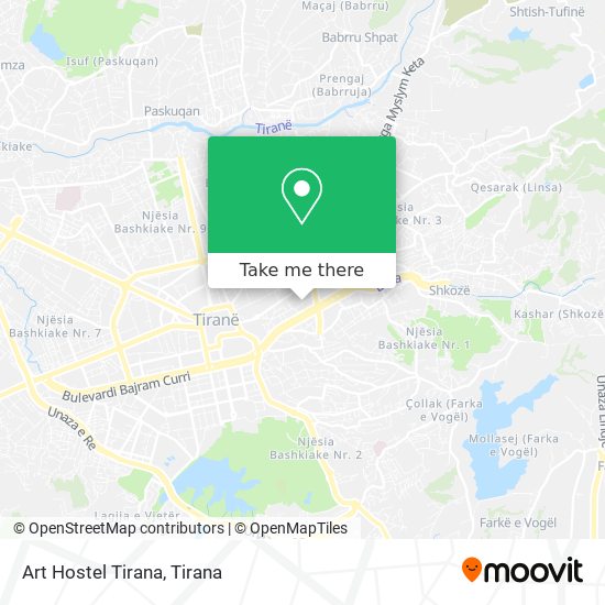 Art Hostel Tirana χάρτης