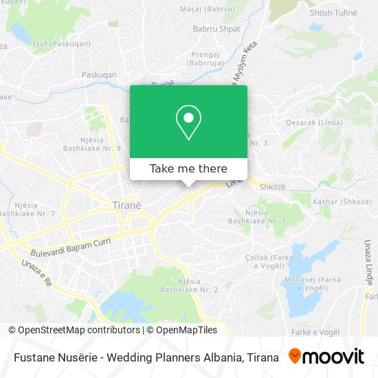 Fustane Nusërie - Wedding Planners Albania map