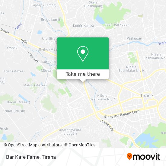 Bar Kafe Fame map