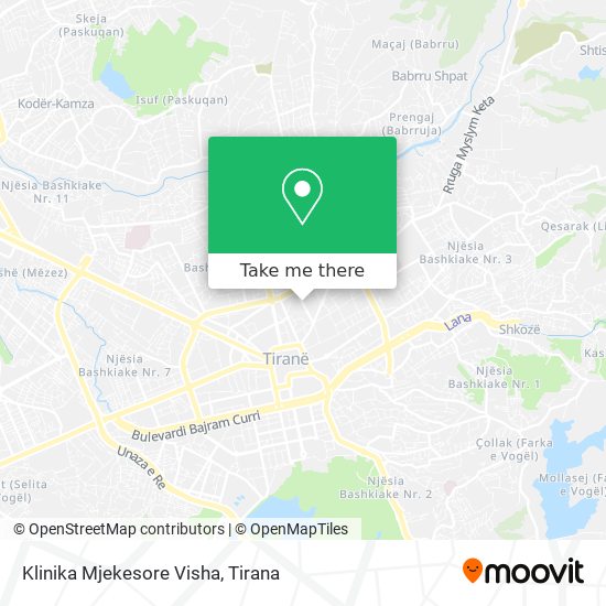 Klinika Mjekesore Visha map