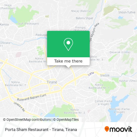 Porta Sham Restaurant - Tirana χάρτης