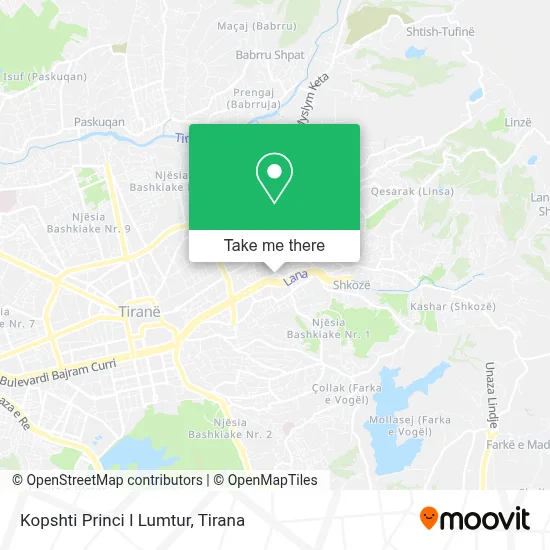 Kopshti Princi I Lumtur χάρτης