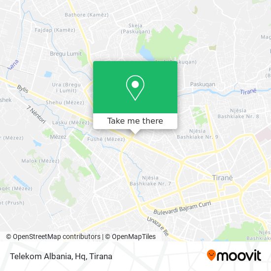 Telekom Albania, Hq map