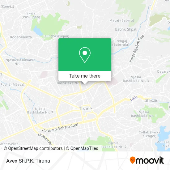 Avex Sh.P.K χάρτης