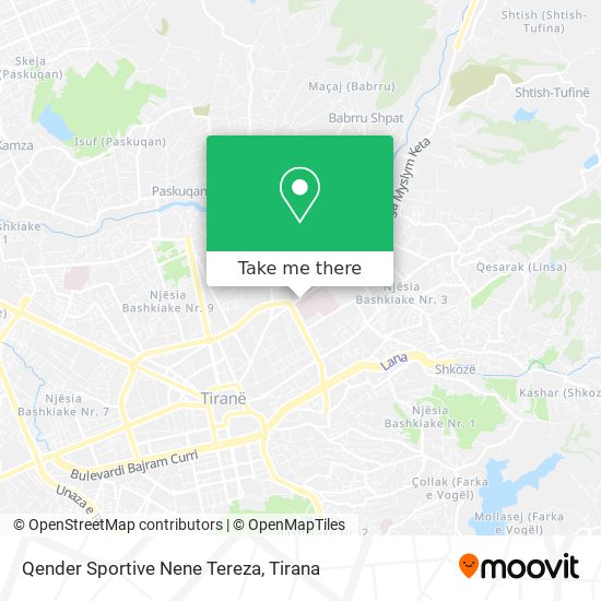 Qender Sportive Nene Tereza map