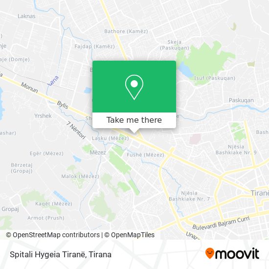 Spitali Hygeia Tiranë χάρτης