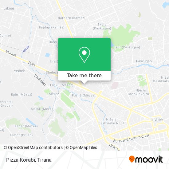 Pizza Korabi map