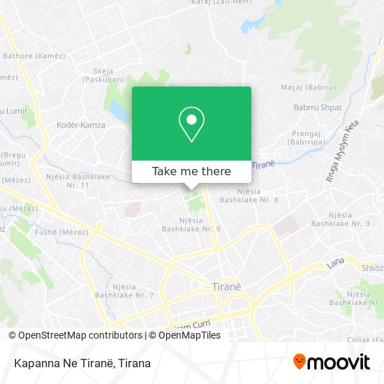 Kapanna Ne Tiranë χάρτης