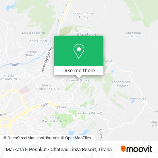 Markata E Peshkut - Chateau Linza Resort map