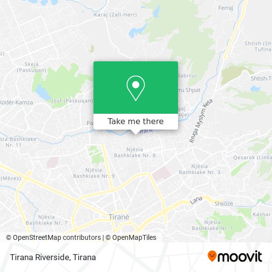 Tirana Riverside map