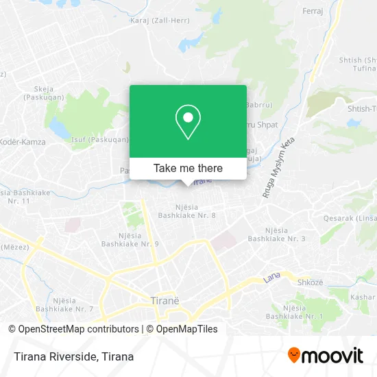Tirana Riverside χάρτης