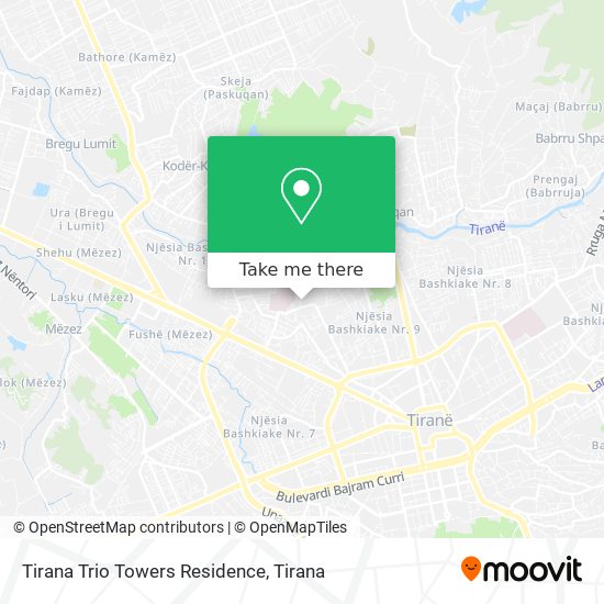 Tirana Trio Towers Residence χάρτης