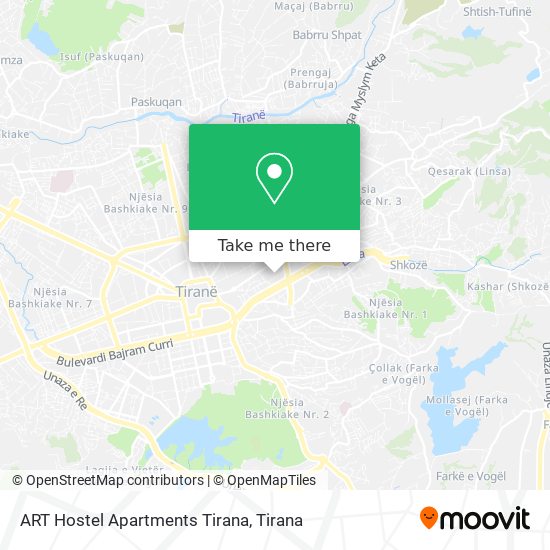 ART Hostel Apartments Tirana map