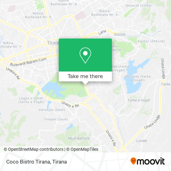 Coco Bistro Tirana map