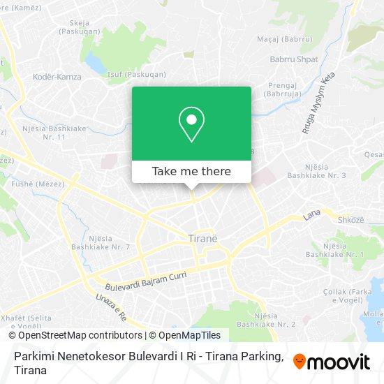 Parkimi Nenetokesor Bulevardi I Ri - Tirana Parking χάρτης