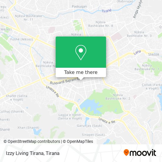 Izzy Living Tirana χάρτης