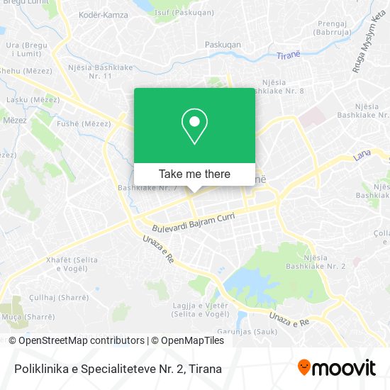 Poliklinika e Specialiteteve Nr. 2 map