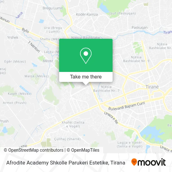 Afrodite Academy Shkolle Parukeri Estetike map